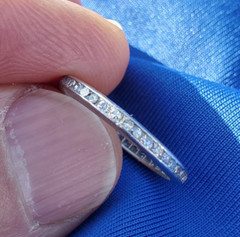 Original EARTH MINED DIAMOND Deco Band Antique PLATINUM Eternity Anniversary 6.7