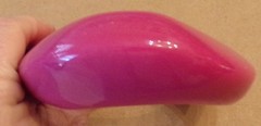 LARGE Vintage Lucite Acrylic Plastic Pink Bangle Bracelet Asymmetrical HEAVY