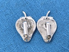 Sarah Coventry Strawberry Ice Clip-on Earrings 1968 Silver Tone Vintage Signed
