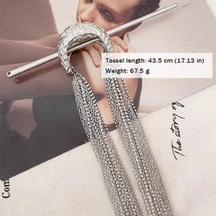 Tassel Metal Hair Stick,Irregular Wave Metal Claw Clip with Pearl Tassel Desi…