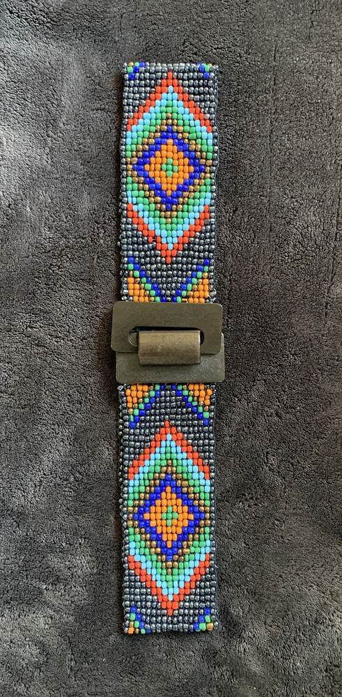 Southwest Handcrafted Multi Color Bead Stretchable Bohemian Belt Wooden Buckle