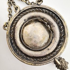 17-18th Century Reliquary Silver Religious Relic Ruby Pendant Necklace AAW17