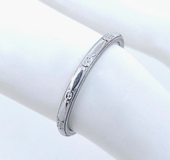 Antique 1920’s Art Deco Platinum Wedding Band *2MM, SZ 6.75*