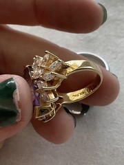Lot Of 3 Vintage 925 Sterling Silver Rings Gemstones Assorted Estate Jewelry