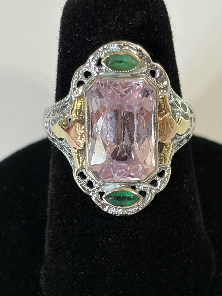 Antique 1920’s-1930’s Ladies 14K White Gold Art Deco Beautiful Filigree Ring-Sz6