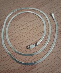 Vtg 925 Italy Sterling Silver 2.5mm Herringbone Chain 20″ Necklace