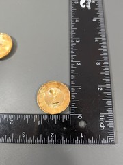 Vintage Monet Gold Tone Round Faceted Metal Statement earrings Pierced