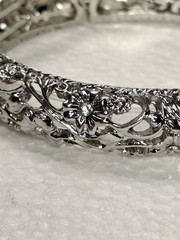 Charter Club Stretchable Bracelet Silver Tone Floral And Crystals From Macy’s