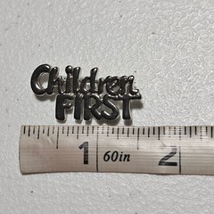 Children First Silver Tone Pin Brooch Secure Clasp Support Family First Jewelry