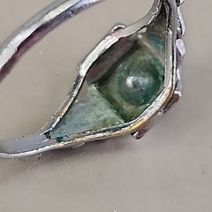 Vintage Art Deco Uncas Ring Paste Stone Silver Tone Antique 7