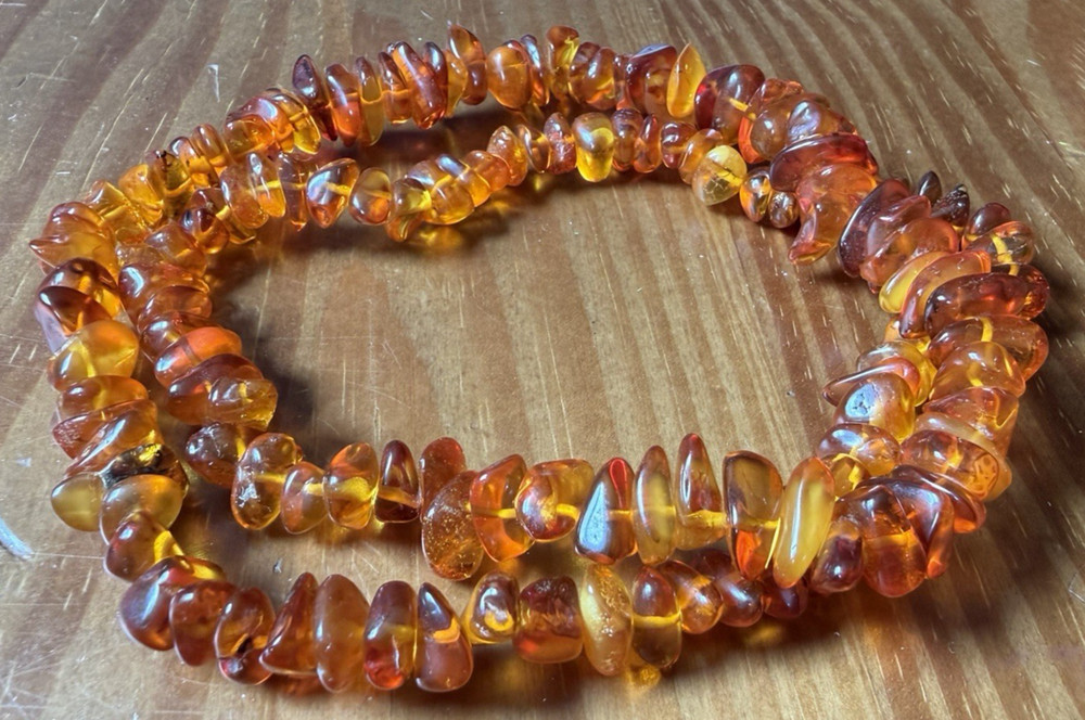 Vintage UV Tested Natural 25” Amber Necklace Endless Chunky Nuggets