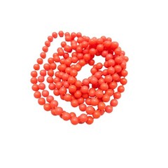 Orange Acrylic Hand Knotted Beaded Long No Clasp Necklace Vintage