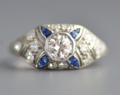 2Ct Art Deco Vintage Style Lab Created Diamond Engagement 14K White Gold FN Ring