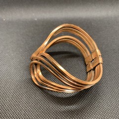 Renoir Engraved Copper Hinged Cuff Clamper Loop Bracelet Vintage. READ DESC