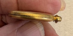 Victorian Antique Gold Filled Pendant Fob Charm Paste Rhinestone Horseshoe 1″ GF