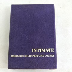 Vintage Revlon Heirloom Solid Perfume Locket Pendant Necklace Silver Tone In Box