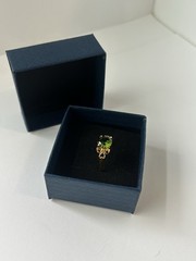 Vintage Green Cubic Zirconia Ring Gold Plated Womens Size 9