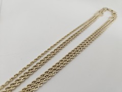 VTG Gold Vermeil Sterling Multi Strand Rope Waterfall Knot Tassel Necklace 17″
