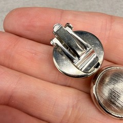 Vintage Button Earring Lot Screw Back Clip Ons Glass Acrylic Metal 6 Pair