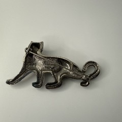 Cheetah Silver And Black Pin Brooch Vintage 1928 Jewelry