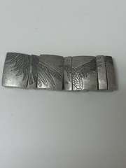 Bracelet Vintage Retro Boho Birds Feathers Stretch Silver Tone Womens Jewelry