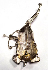 Estate Bella + Jack Valentine’s Day Enamel Gnome Bow & Heart Arrow Pin / Brooch
