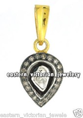 0.60ctw Genuine Old Mine Rose Antique cut Diamond Vintage Silver Pendant Jewelry
