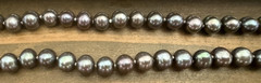 Vintage Black Pearl Necklace – Individually Knotted – Peacock Iridescent Luster