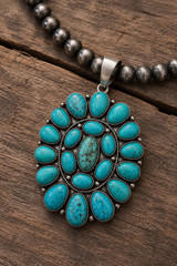Western Turquoise Statement Necklace Navajo Pearl Style Beaded Necklace