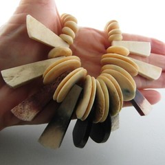 Vintage Buffalo Bone Bead Necklace 1.5*15.5 inches