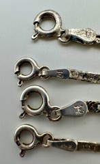 Vintage IBB Italy Sterling 4pc Bracelet Set Serpentine Curb Flat Herringbone Mix