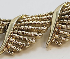 Coro Abstract Design link Gold Tone Vintage Necklace 16.75 inch 1950s 1960s