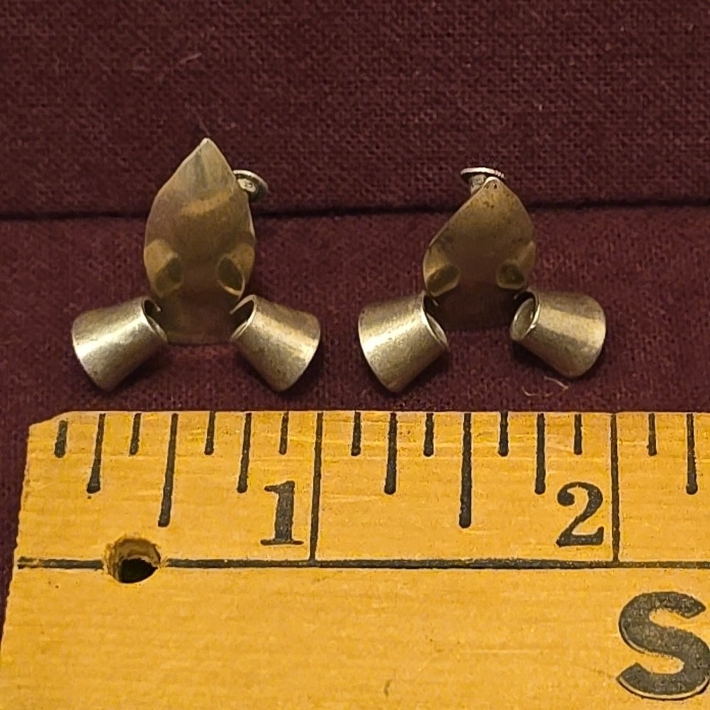 Vintage Sterling Silver 925 Clip on Screw-Back Earrings Twisted 1″ x 3/4″