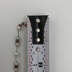 925 Freshwater Pearl Necklace 17in Sterling Silver Hand Knotted Spacers Station