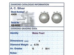 Vintage Art Deco Style Mabe Pearl & Diamond 9k White Gold Earrings