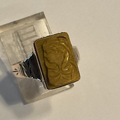 Sweet Victorian 10k Yellow Gold Carved Tiger Eye Cameo Ring 1.90 Grams Size 6