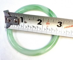 Vintage Green Jade Bangle Bracelet 70s Style Jadeite – Size 60 mm
