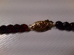 Vintage beaded necklace – clasp marked 14K RTT — 42″