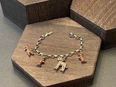 Child’s Vintage Charm Bracelet Enamel Dogs Puppies Theme 1960’s Nostalgia