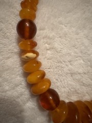 Vintage Genuine, Baltic Amber Necklace 46 G Honey Butterscotch Cognac Beads 17“