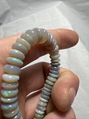 Graduating Strand Genuine Natural Opal Beads 14k Gold Clasp Estate 17.75” -24.2g