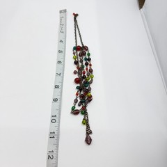 Bohemian Multicolor Glass Bead Layered Necklace Statement Festival Jewelry