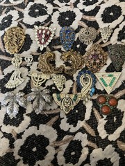 Art Deco Dress Clip Lot 20 1930s Rhinestone Clips Vintage Jewelry Brooch