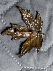 Vintage Brooch Pin Maple Leaf Copper Jewelry lot x