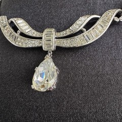 Vintage 1955 Crown Trifari Rhinestone Necklace Alfred Philippe J Hook Choker
