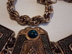 Vintage Les Bernard Bib Breastplate Statement Lucite Choker Collar Necklace