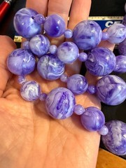 Vintage Purple chunky necklace set earrings Japan NOS excellent 1950s Retro