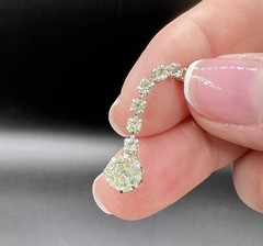 Vintage Baguette & Round Faceted Rhinestone Necklace 16″