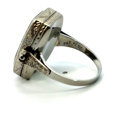 Collectible Vintage Art Deco BELAIS 18K White Gold Watch Ring Size 7