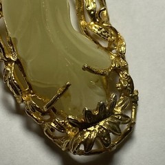 Hobe Necklace Green Jade Buddha Guan Yin Vintage Unused Natural Jade